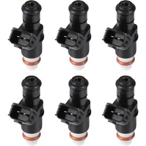Fuel Injectors Set of 6 Compatible with Acura TL MDX Honda Accord Odyssey Pilot Ridgeline Replace OE# 842-12289 16450-RCA-A01 16450 RCA A01 FJ485 8 Holes