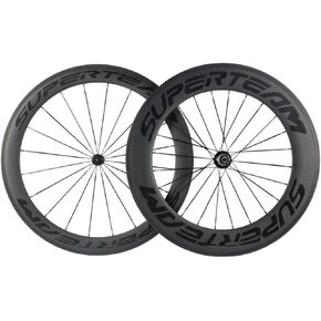 Superteam 700c Carbon Bicycle Wheel Front 60mm Rear 88mm Clincher Wheelset with Transparent Decal