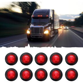 FXC 10 x 3/4" Strobe Side Marker Lights LED Yellow Lens Upgraded Indicators with 2 Patterns (Strobe + Stay On) for Truck Car Bus Trailer Van Caravan Boat, Taillight Brake Stop Lamp (12V,Amber)