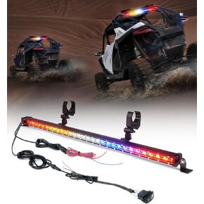 30" LED Chase Strobe Light Bar, Offroad Safety Flashing Lightbar w/Running Brake Turn Signal & Reverse Lights for UTV Polaris RZR Can-am Yamaha Arctic Cat SXS 4x4 Trucks SUV - RBYBR