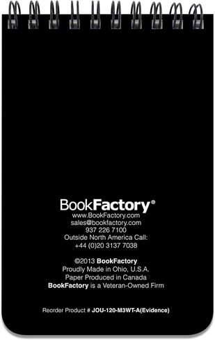 BookFactory Police Notebook/Mini Police Notepad/Pocket Police Officer's Log Book 120 Pages - 3 1/2" x 5 1/4" Durable Translucent Cover Wire-O Binding Top Bound (JOU-120-M3CWT-A(Police)) in Saudi Arabia