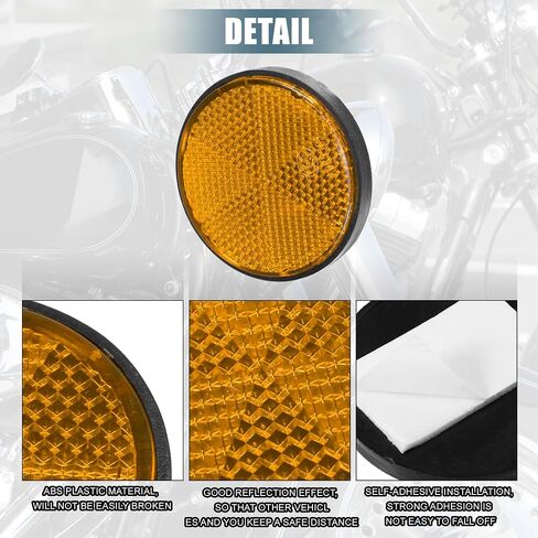 X AUTOHAUX 8 قطع دائرية لاصقة للسلامة عاكسة ذاتية اللصق لأعمدة البوابة السيارات المقطورة الدراجات النارية الشاحنات قارب دراجة دراجة برتقالية in Saudi Arabia