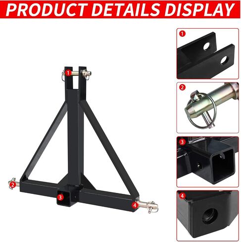 Forklift Trailer Hitch Attachment, AIWARGOD 1PC 2" Receiver Trailer Towing Adapter with Chain Orange in Saudi Arabia