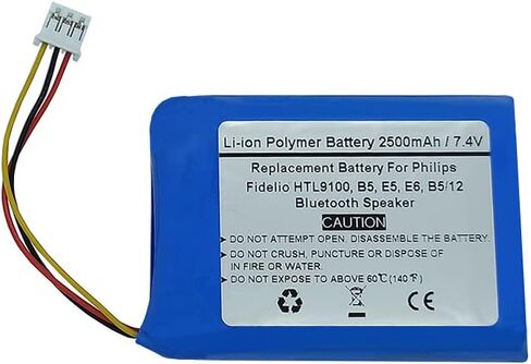 2500mAh 7.4V Replacement Battery for Philips Fidelio HTL9100, B5, E5, E6, B5/12 Bluetooth Speaker, Philips 104050-2S, Philips 2ICP11/41/54 in Saudi Arabia