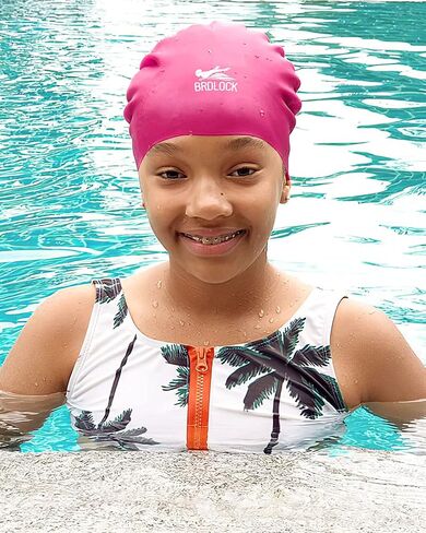 Swim Cap Kids Extra Large Swim Cap for Braids and Dreadlocks Waterproof Silicone Swimming Caps for Girls Boys Children Youth Teen Large Swim Hat for Long Hair Thick Curly Hair Weavs Afro Hair in Saudi Arabia