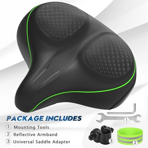 Oversized Bike Seat - Compatible with Exercise or Road Bikes, Easy to Install, Bike Saddle Replacement with Wide Cushion for Men & Women Comfort in Kuwait