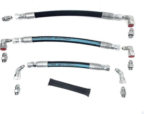 High Pressure Oil Pump HPOP Hoses Lines Kit & Crossover Line Compatible with Ford 1999-2003 7.3L Powerstroke in Saudi Arabia