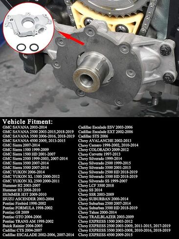 M295 Standard Volume Oil Pump Fits for Chevy Silverado Suburban 1500 Tahoe Buick Rainier Cadillac Escalade GMC Sierra 1500 Yukon XL 4.8 5.3 5.7 6.0 6.2L LS1 LS6 LS2 LS3 224-43645 601-2106 12586665 in Saudi Arabia