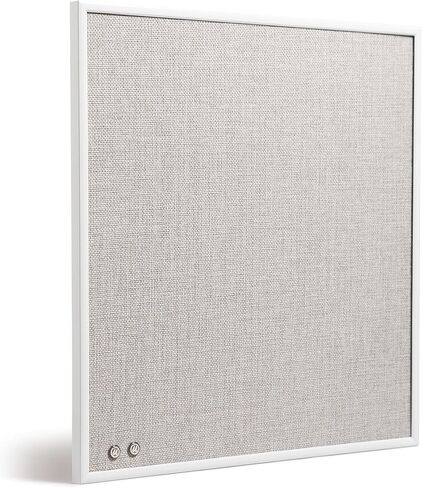U Brands Farmhouse Linen Bulletin Board, 14"x14", White Metal Frame, Industrial Grade Pinning Surface in Saudi Arabia