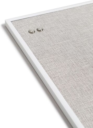 U Brands Farmhouse Linen Bulletin Board, 14"x14", White Metal Frame, Industrial Grade Pinning Surface in Saudi Arabia