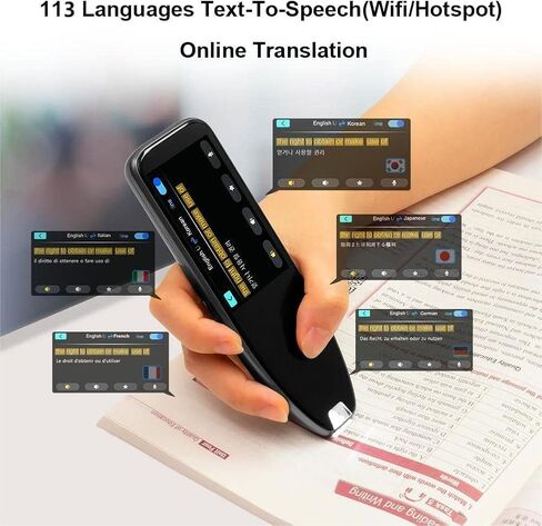 Reading Pen, 112 Language Translator Device Pen Reader for Dyslexia, Text to Speech Device Scanner Pen Translation Scanner Dictionary Pen for Travel Business Learning Meeting in Kuwait