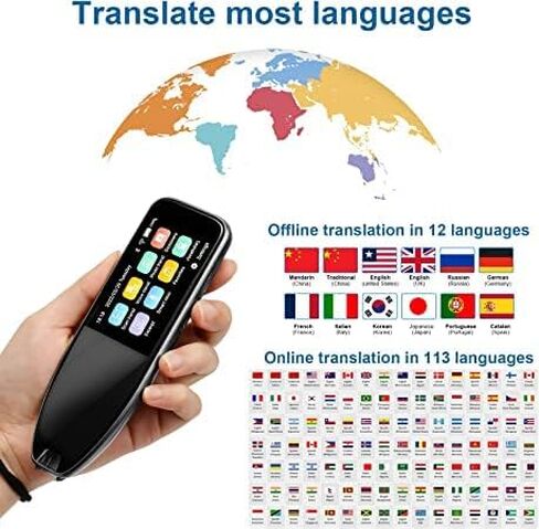 Reading Pen, 112 Language Translator Device Pen Reader for Dyslexia, Text to Speech Device Scanner Pen Translation Scanner Dictionary Pen for Travel Business Learning Meeting in Kuwait