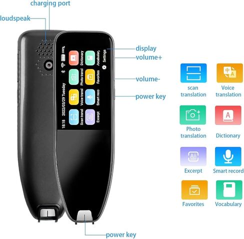 Reading Pen, 112 Language Translator Device Pen Reader for Dyslexia, Text to Speech Device Scanner Pen Translation Scanner Dictionary Pen for Travel Business Learning Meeting in Kuwait