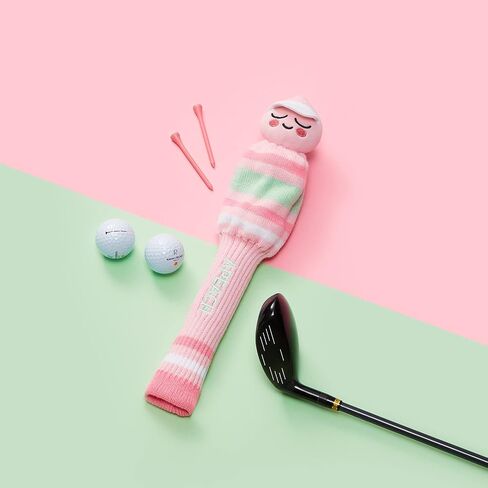غطاء رأس KAKAO FRIENDS GOLF Pop Pop Knit، غطاء نادي الجولف، غطاء محبوك مع خطوط in Saudi Arabia