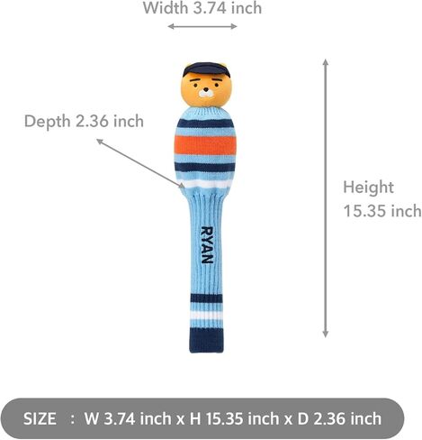 غطاء رأس KAKAO FRIENDS GOLF Pop Pop Knit، غطاء نادي الجولف، غطاء محبوك مع خطوط in Kuwait