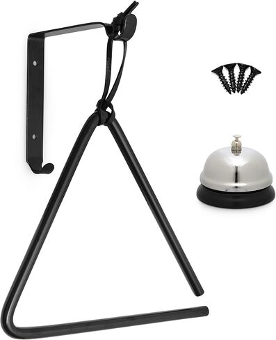 9 inch Triangle Cast Iron Dinner Bell – With 9" Wall Mounted Bracket and Hanging Striker – For Indoor Use or Outdoor Weatherproof Wall Mounted – Complete With Metal Desk Bell Bonus in Saudi Arabia