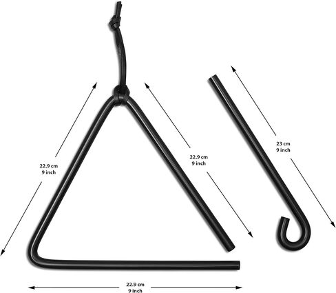 9 inch Triangle Cast Iron Dinner Bell – With 9" Wall Mounted Bracket and Hanging Striker – For Indoor Use or Outdoor Weatherproof Wall Mounted – Complete With Metal Desk Bell Bonus in Saudi Arabia