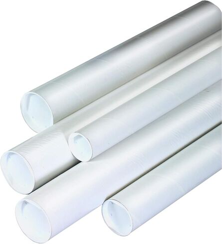 AVIDITI Cardboard Tubes with Caps, 15"L x 2.5"W x 2.5"H, Pack of 34 | Poster Tube for Mailing and Storage of Blueprints, Artwork, Crafts, Long Art Holder, 15 inches in Kuwait