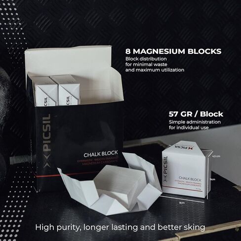 PICSIL Chalk Block - Magnesium in Block or Dust for Gymnastics, Climbing, Weightlifting, Dance Bar, Crosstraining. Make The Best Grip in All Your Activities in Kuwait