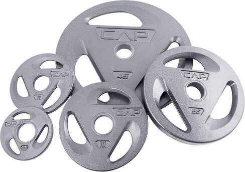 ألواح وزن بمقبض أولمبي مقاس 2 بوصة من كاب باربل، مفردة، رمادي، 25 رطل in Kuwait