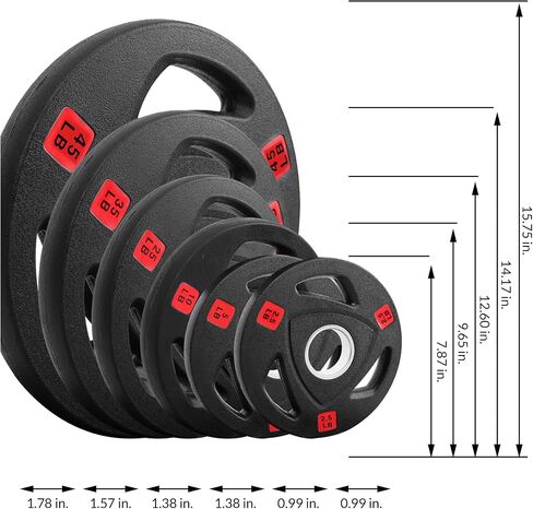 Signature Fitness Vinyl Coated Cast Iron Plate Weight Plate for Strength Training and Weightlifting, Standard or Olympic, Multiple Sizes in Saudi Arabia