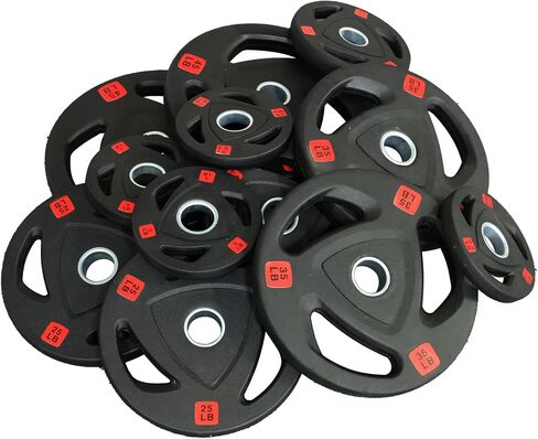 Signature Fitness Vinyl Coated Cast Iron Plate Weight Plate for Strength Training and Weightlifting, Standard or Olympic, Multiple Sizes in Saudi Arabia