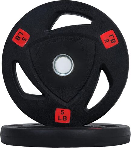 Signature Fitness Vinyl Coated Cast Iron Plate Weight Plate for Strength Training and Weightlifting, Standard or Olympic, Multiple Sizes in Saudi Arabia
