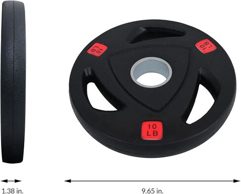 Signature Fitness Vinyl Coated Cast Iron Plate Weight Plate for Strength Training and Weightlifting, Standard or Olympic, Multiple Sizes in Kuwait