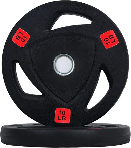 Signature Fitness Vinyl Coated Cast Iron Plate Weight Plate for Strength Training and Weightlifting, Standard or Olympic, Multiple Sizes in Kuwait