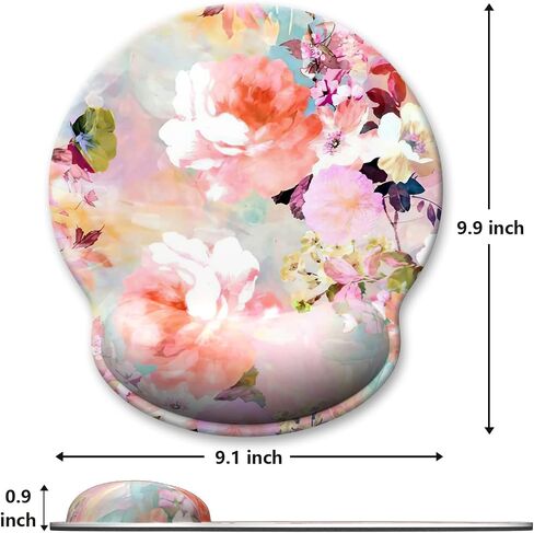 Ergonomic Mouse Pad with Wrist Support, Floral Memory Foam Wrist Rest Mouse Pads, Cute Computer Laptop Office Accessories Decor, Pain Relief Mousepad for Gaming Work Women Girls, Pink Flower in Saudi Arabia