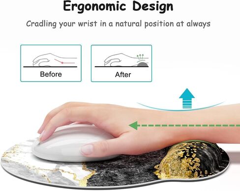 Ergonomic Mouse Pad with Wrist Support, Floral Memory Foam Wrist Rest Mouse Pads, Cute Computer Laptop Office Accessories Decor, Pain Relief Mousepad for Gaming Work Women Girls, Pink Flower in Saudi Arabia
