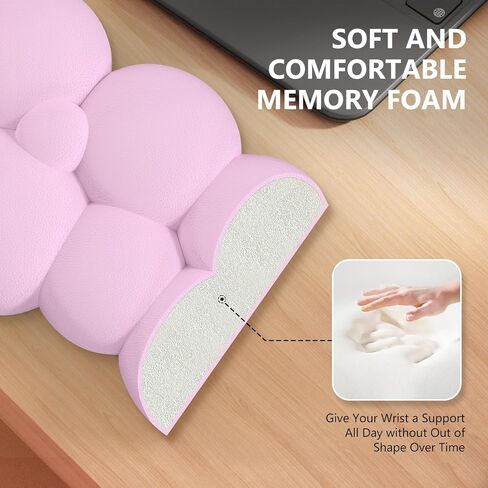 Cloud Wrist Rest Keyboard and Mouse Pad with Wrist Rest Set, Ergonomic Computer Cloud Arm Rest Keyboard, Memory Foam, Leather Cute Cloud Keyboard Wrist Rest Support for Desk Hand Girls, Blue in Saudi Arabia