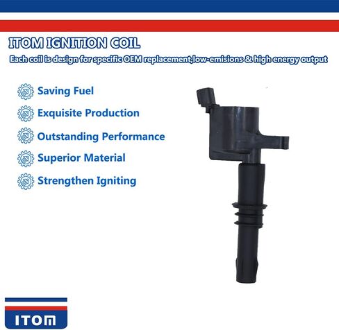 8 قطعة ITOM ملف الإشعال المستقيم T1105H UFD255 DG511 C1541 FD508 8L3Z12029A متوافق مع لينكولن إكسبيديشن إكسبلورر F150 F250 F350 سوبر ديوتي موستانج ماونتينير 4.6 5.4 6.8 in Kuwait