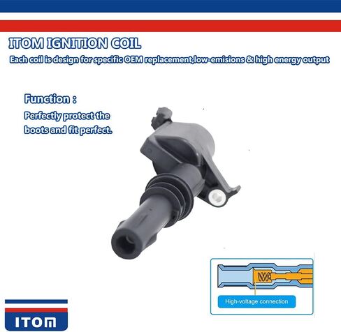8 قطعة ITOM ملف الإشعال المستقيم T1105H UFD255 DG511 C1541 FD508 8L3Z12029A متوافق مع لينكولن إكسبيديشن إكسبلورر F150 F250 F350 سوبر ديوتي موستانج ماونتينير 4.6 5.4 6.8 in Kuwait