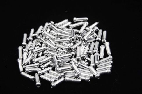 كابل فرامل الدراجة من خليط معدني، أطراف طرفية مجعدة للدراجات الجبلية على الطرق، فضي، عبوة من 100 قطعة in Kuwait