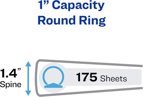 Avery(R) Durable View 3 Ring Binder, 1 Inch Round Rings, 1 Damask Binder (26747) in Saudi Arabia