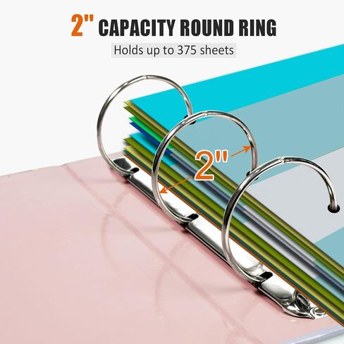 Mini 3 Ring Binder 5.5 x 8.5, 2-Inch Binder, Round Ring, Blue, 2 Pack in Saudi Arabia