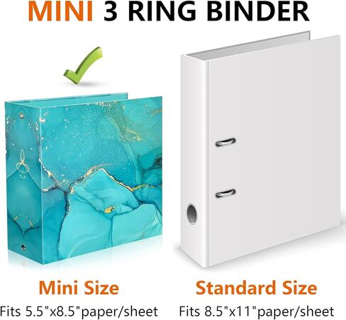 Mini 3 Ring Binder 5.5 x 8.5, 2-Inch Binder, Round Ring, Blue, 2 Pack in Kuwait