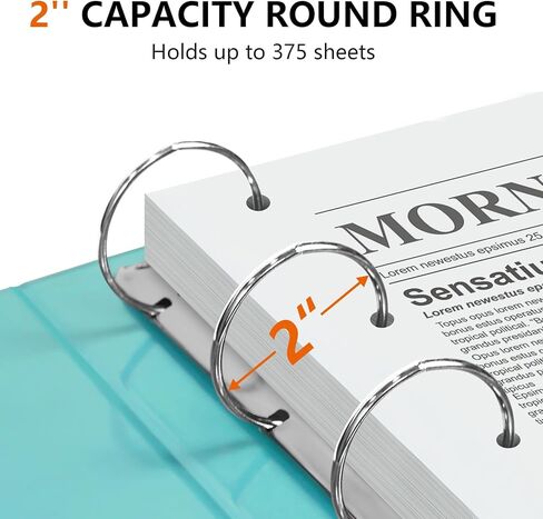 Mini 3 Ring Binder 5.5 x 8.5, 2-Inch Binder, Round Ring, Blue, 2 Pack in Kuwait