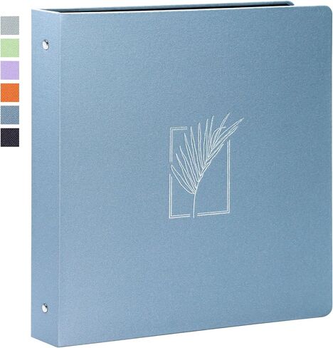 Vienrose 3 Ring Binder, 1 inch Round Rings Durable Linen Binder fit 8.5 x 11in Paper, with Leaf Printed for School, Office and Home, Black in Saudi Arabia