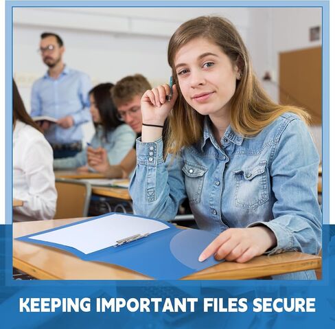 Teling 8 عبوات من مجلدات المجلدات ذات المشبك بدون ثقب مع مشبك معدني وأغطية بولي حافظة مرنة ملونة متأرجحة لوثائق مدرسة العمل، 9.7 × 11.5 بوصة (أزرق) in Saudi Arabia