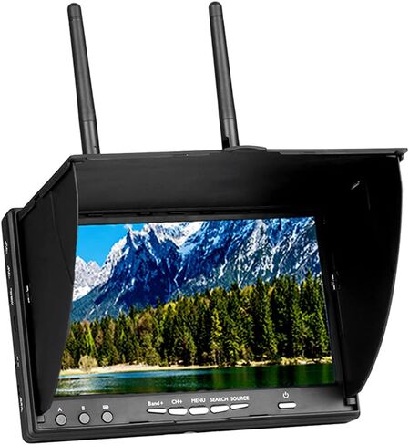 SoloGood 5.8Ghz 7Inch FPV Monitor with DVR 40Channels 800 x 480 LCD Monitor/Display Screen Receiver Monitor Built in Battery for FPV Drone Quadcopter RC Car… in Saudi Arabia