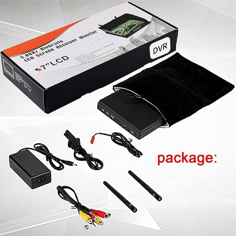 SoloGood 5.8Ghz 7Inch FPV Monitor with DVR 40Channels 800 x 480 LCD Monitor/Display Screen Receiver Monitor Built in Battery for FPV Drone Quadcopter RC Car… in Saudi Arabia