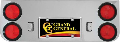 لوحة خلفية مطلية GG Grand General 91702 مع ضوء LED أحمر مقاس 2 4 بوصة و6 2-1/2 بوصة وحافة بلاستيكية من الكروم مع قناع in Saudi Arabia