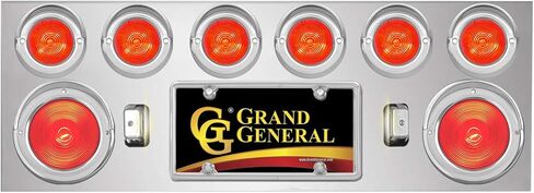 GG Grand General 92847 Stainless Steel Panel with 2-4 inches and 6-2-1/2 inches Red Beehive Light and Chrome Plastic Rim with Visor in Saudi Arabia
