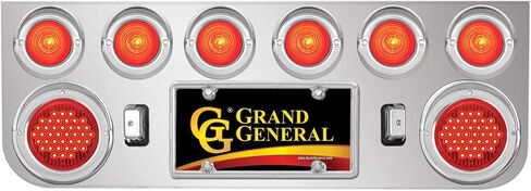 GG Grand General 97859 Stainless Steel Rear Panel with 2-4 inches and 6 2-1/2 inches Beehive LED Light and Chrome Plastic Rim with Visor in Saudi Arabia