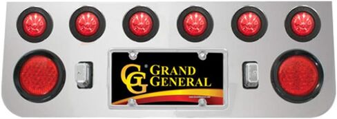 لوحة خلفية من الفولاذ المقاوم للصدأ GG Grand General 97859 مع ضوء LED لخلية النحل مقاس 2-4 بوصة و6 2-1/2 بوصة وحافة بلاستيكية من الكروم مع قناع in Kuwait