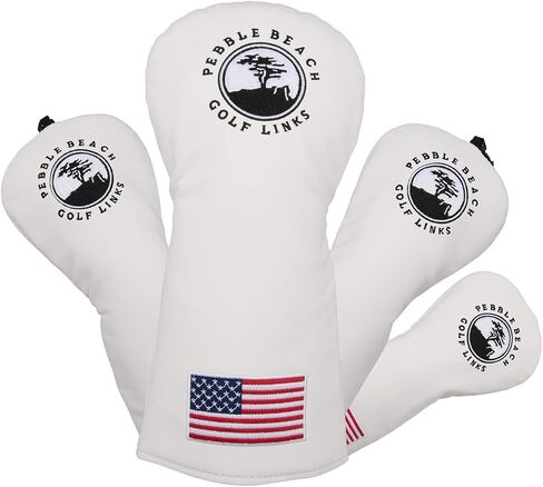 OGECLF White Leather with Embroidery Golf Club Driver Fairway Wood Hybrid Head Covers 1 3 5 UT Covers in Kuwait