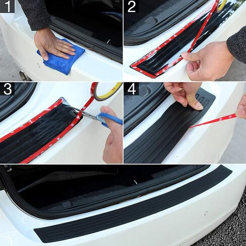 ألياف الكربون نمط المطاط 41 بوصة المصد الخلفي حامي عتبة الباب دخول الحرس - صالح العالمي لسيارة الدفع الرباعي بيك اب شاحنة قارب غير SLI مقاومة للخدش عتبة حامي (104 سم) in Kuwait