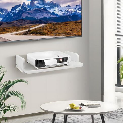 رف جهاز العرض، رف عائم مثبت على جدار جهاز العرض، حامل جهاز العرض، حامل حامل جهاز العرض، حامل جهاز العرض، رف لجهاز Playstation، رف جهاز التوجيه Xbox Series PS5 PS4 من الخشب الصلب in Kuwait